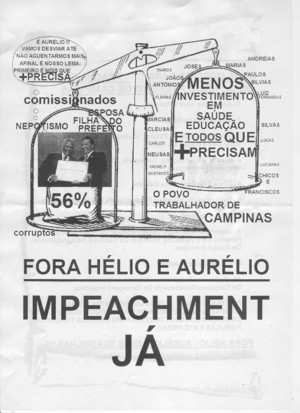 Impeachment Dr Helio de Oliveira Santos: para ele 56%, para o povo quase nada!